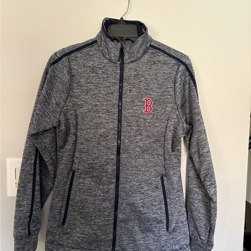 Antigua Women's Heather Navy and Gray zip up jacket Boston Red Sox medium
